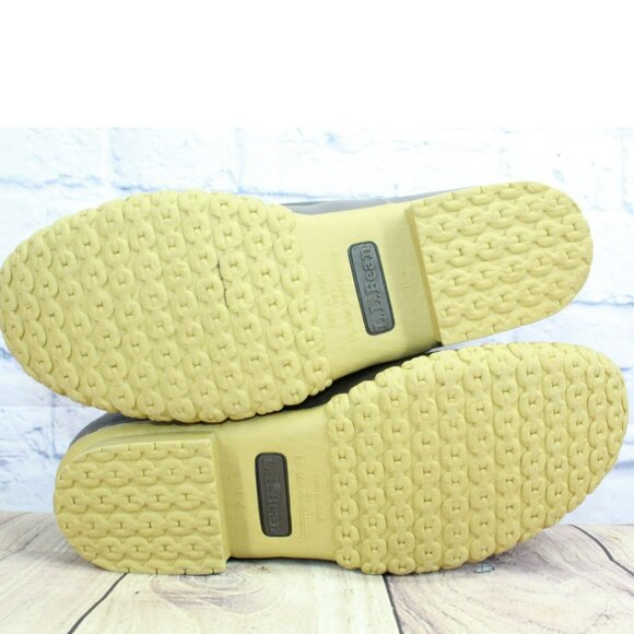 LL Bean Brown Leather Lace Up Round Toe Unlined Ankle Duck Boots Size 11 M - Picture 10 of 10